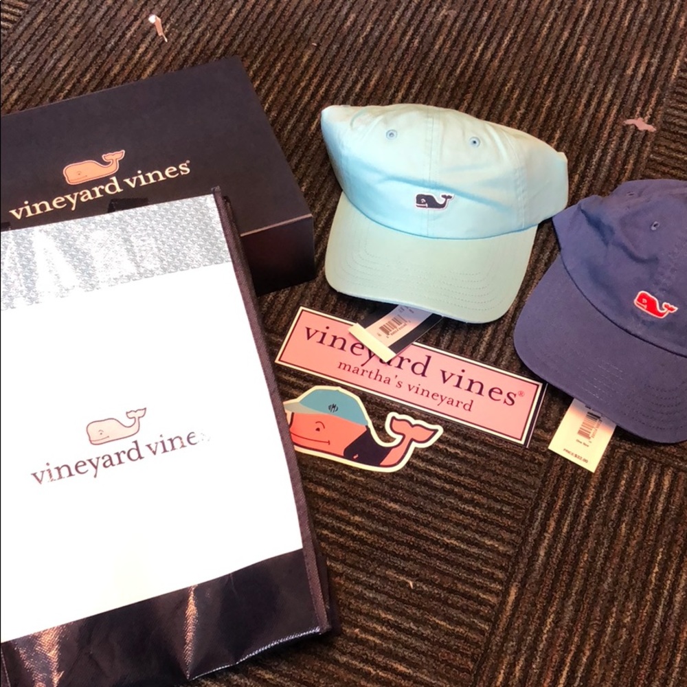 Vineyard Vines hats and stickers